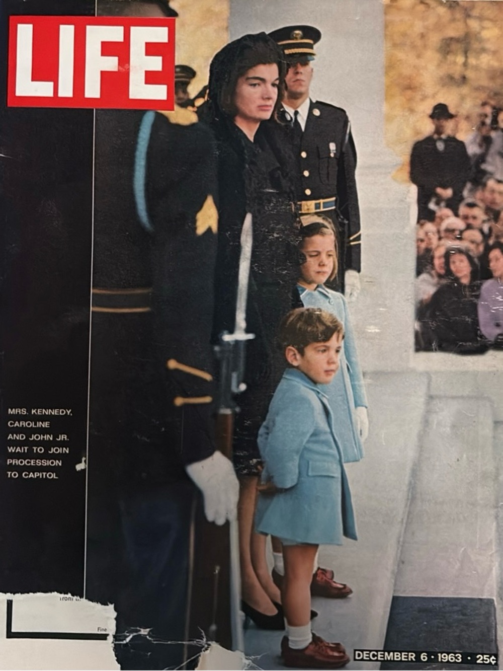 LIFE Magazine Cover - Jackie Kennedy with Children in Black and Light Blue
